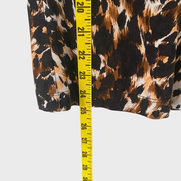 ST. JOHN Animal Print Short Sleeve Blouse Brown Black Women's Size Small Cheetah - Picture 11 of 11